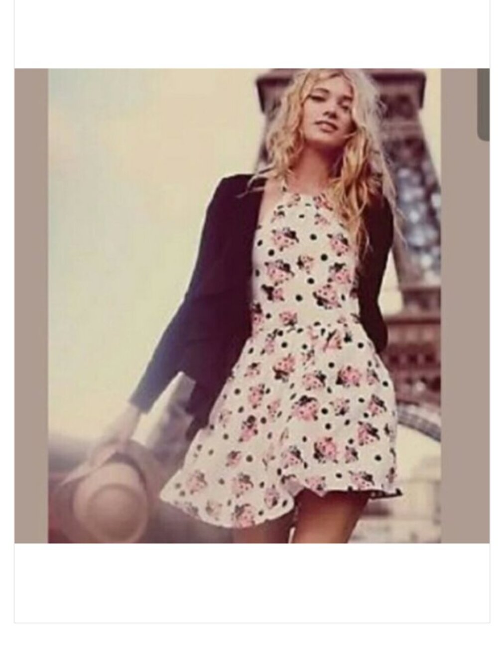 Free People Polka Dot Floral Print Halter Mini Dress